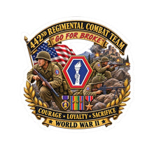 Load image into Gallery viewer, Kiss-Cut Stickers - Army - 442nd Infantry Regimental Combat Team - 3D - Enhanced with EUR WWII SVC
