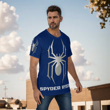 Load image into Gallery viewer, All-Over Print Men&#39;s O-Neck T-Shirt - Spyder Ryder - Three Wheel Motion - Royal Dark Blue
