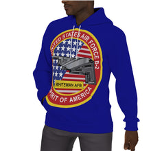 Load image into Gallery viewer, All-Over Print Men's Thicken Pullover Hoodie - Dark Blue - Front/Back - B2 Spirit of America Whitman
