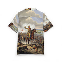 Load image into Gallery viewer, AOP - General Custer at the Battle of Little Bighorn - Vintage-Inspired Unisex Hawaiian Shirt, Casual Beach Wear, Vacation Shirt, Bohemian Style, Summer Wardrobe Essential, Unique Gift for [...]

