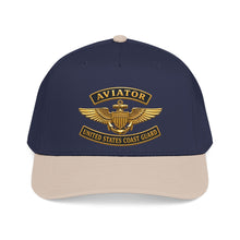 Load image into Gallery viewer, Mid Profile Baseball Cap - USCG - Aviator Badge w txt - 3D - Enhanced
