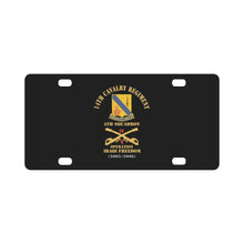 Load image into Gallery viewer, Army - 14th Cavalry Regiment w Cav Br - 4th Squadron - Operation Iraqi Freedom - 2005 - 2006 - Red T Classic License Plate
