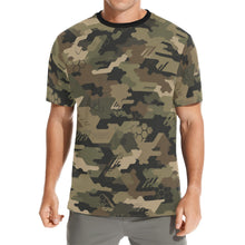 Load image into Gallery viewer, Modern Olive Tech Camo Men's All Over Print Crew Neck T-Shirt
