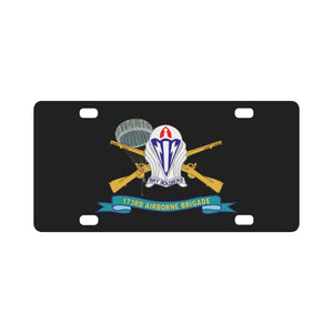 Army - 173rd Airborne Brigade with Jumper - DUI w INF Br - Ribbon X 300 Classic License Plate