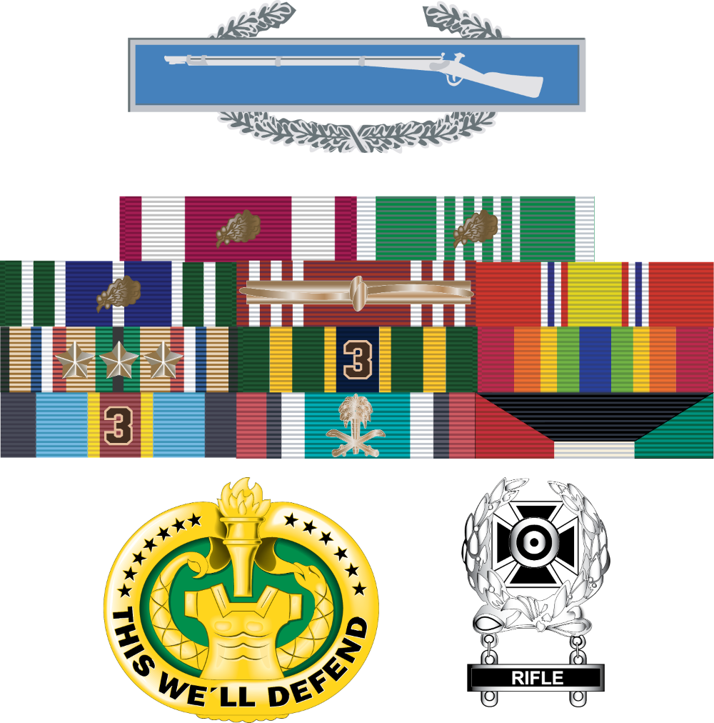 Car Decals - Army - CIB - DS Badge Ribbon Rack Expert Rifle X 300 – MIP ...