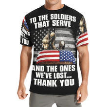 Load image into Gallery viewer, AOP T Shirt - To the Soldiers that Serve - Tribute Tee
