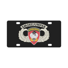 Load image into Gallery viewer, Army - Airborne Badge - 555th Parachute Infantry Bn - SSI w SmokeJumper Tab X 300 Classic License Plate
