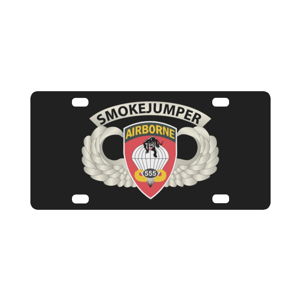 Army - Airborne Badge - 555th Parachute Infantry Bn - SSI w SmokeJumper Tab X 300 Classic License Plate