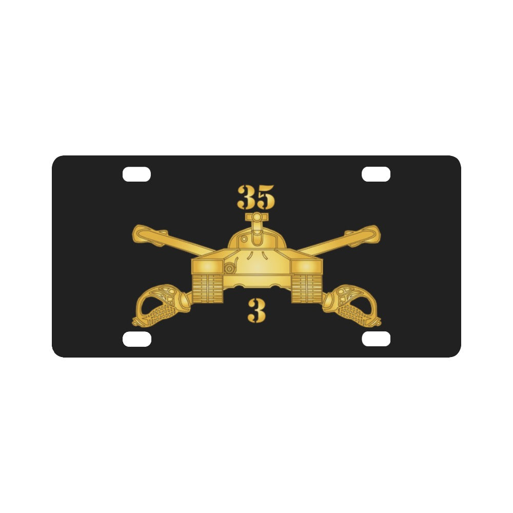 Army - 3rd Bn, 35th Armor - Armor Branch wo Txt X 300 Classic License Plate