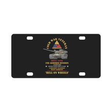 Load image into Gallery viewer, Army - Cold War Vet - 2nd Armored Division - Garlstedt, Germany - M60A1 Tank - Hell on Wheels Classic License Plate

