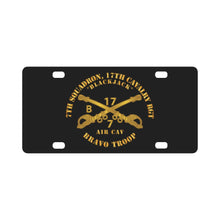 Load image into Gallery viewer, Army - 7th Sqn 17th Cav Regt - Bravo Trp - Blackjack Classic License Plate
