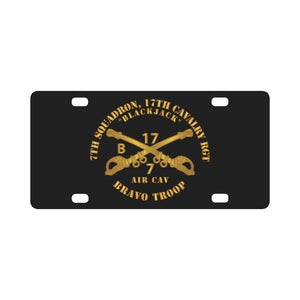 Army - 7th Sqn 17th Cav Regt - Bravo Trp - Blackjack Classic License Plate