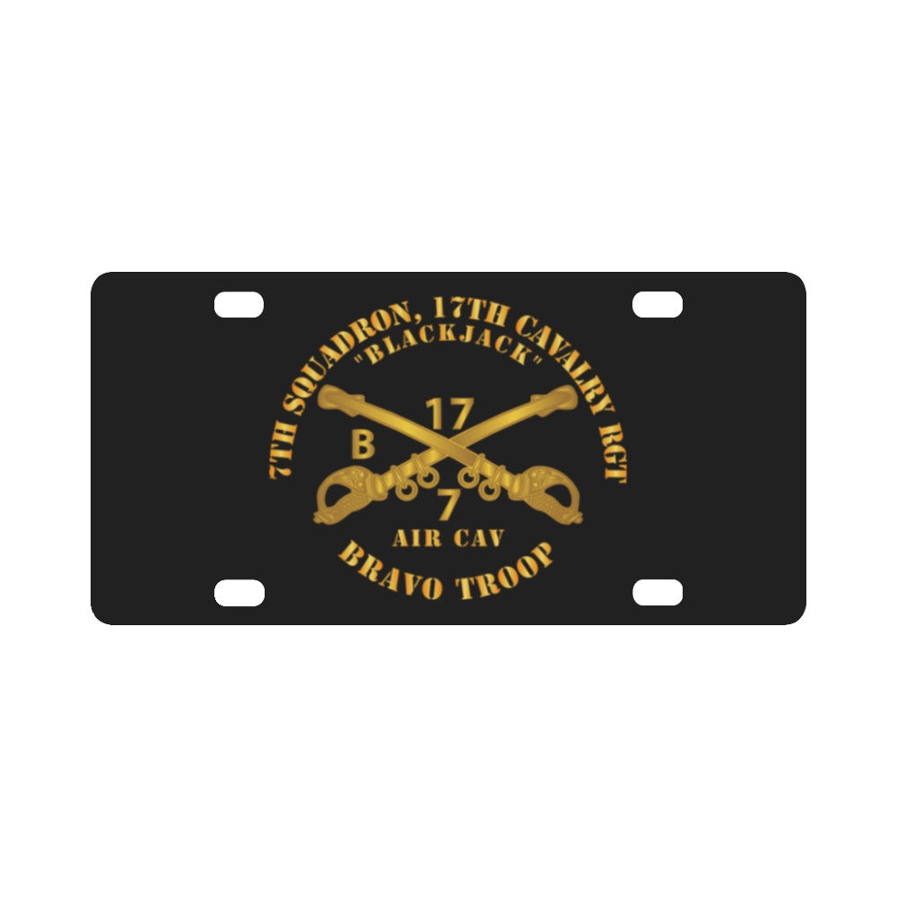 Army - 7th Sqn 17th Cav Regt - Bravo Trp - Blackjack Classic License Plate