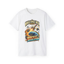 Load image into Gallery viewer, Unisex Ultra Cotton Tee - Rocket revolution - World Space Week 2026
