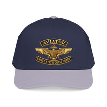 Load image into Gallery viewer, Mid Profile Baseball Cap - USCG - Aviator Badge w txt - 3D - Enhanced
