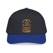 Load image into Gallery viewer, Mid Profile Baseball Cap - Army - Cold War Vet -  3rd Armored Division  - Gelnhausen, Germany - M60A3 Tank  - Spearhead w Fire - 3D - Enhanced
