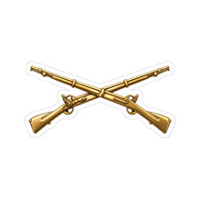 Load image into Gallery viewer, Kiss-Cut Stickers - Army - Infantry Branch Insignia - no text - Gold - 3D - Enhanced
