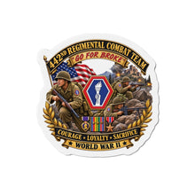 Load image into Gallery viewer, Die-Cut Magnet - Army - 442nd Infantry Regimental Combat Team - 3D - Enhanced with EUR WWII SVC
