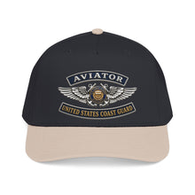 Load image into Gallery viewer, Mid Profile Baseball Cap - USCG - Aviator Badge - Auxiliary w txt - 3D - Enhanced

