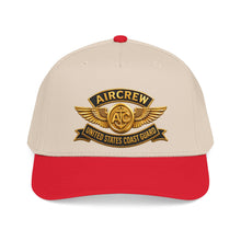 Load image into Gallery viewer, Mid Profile Baseball Cap - USCG - Aircrew Badge w txt - 3D - Enhanced
