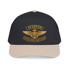 Load image into Gallery viewer, Mid Profile Baseball Cap - USCG - Aviator Badge w txt - 3D - Enhanced
