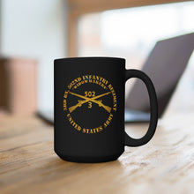 Load image into Gallery viewer, Black Mug 15oz - Army - 3rd Bn 502nd Infantry Regt - Widowmakers - Infantry Br
