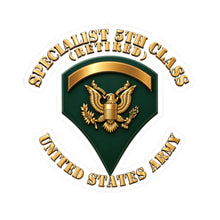 Load image into Gallery viewer, Kiss-Cut Stickers - Army - Specialist 5th Class - SP5 - 3D X 300
