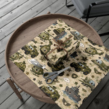 Load image into Gallery viewer, Gift Wrap Paper — Kawaii Military Vehicles Camouflage
