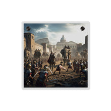 Load image into Gallery viewer, Acrylic Wall Art Panel - Hannibal Battling the Roman Legions as he Enters Rome
