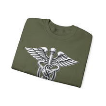 Load image into Gallery viewer, Crewneck Sweatshirt - Army Medical Service Corps (MS) Branch Insignia - 3D - Silver - Enhanced
