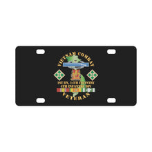 Load image into Gallery viewer, Army - Vietnam Combat Infantry Veteran w 1st Bn 14th Inf - 4th ID SSI X 300 Classic License Plate
