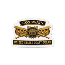 Load image into Gallery viewer, Die-Cut Magnet - USCG - Coxswain - Auxiliary w txt - 3D - Enhanced
