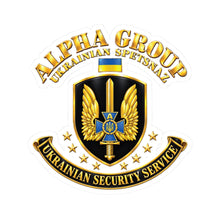 Load image into Gallery viewer, Kiss-Cut Stickers - Ukraine - Alpha Group - Ukrainian Spetsnaz - 3D - Enhanced
