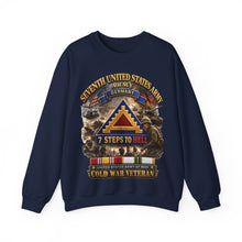 Load image into Gallery viewer, Crewneck Sweatshirt - Army -  7th Unites States Army - 7 Steps to Hell w Germany Tab - SS w COLD WAR SVC - 3D - Enhanced
