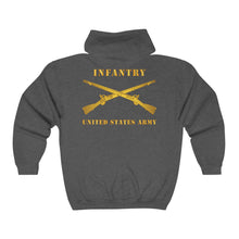 Load image into Gallery viewer, Unisex Heavy Blend™ Full Zip Hooded Sweatshirt - Infantry - Branch - US Army - Crossed Rifles
