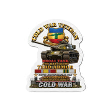 Load image into Gallery viewer, Die-Cut Magnet - Army - Cold War Vet - 4th Bn 73rd Armor - 1st Inf Div - Panzer Kaserne Boblingen, FRG - M60A1 Tank w COLD SVC - 3D Enhanced X 300
