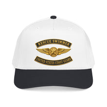 Load image into Gallery viewer, Mid Profile Baseball Cap - USCG - Aviation Rescue Swimmer w txt - 3D - Enhanced
