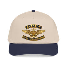 Load image into Gallery viewer, Mid Profile Baseball Cap - USCG - Aviator Badge w txt - 3D - Enhanced
