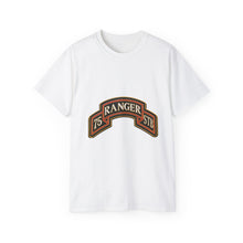 Load image into Gallery viewer, Unisex Ultra Cotton Tee - Army - 75th Ranger Regiment - STB - Ranger Scroll - 3D - Enhanced
