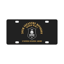 Load image into Gallery viewer, Army - SSI - 20th Infantry Division - WWI - US Army X 300 Classic License Plate
