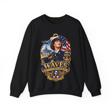 Load image into Gallery viewer, Crewneck Sweatshirt - WAVES - Women Accepted for Volunteer Emergency Service WWII - 3D - Enhanced
