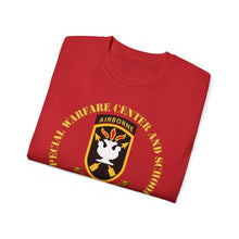 Load image into Gallery viewer, Unisex Ultra Cotton Tee - JFK Special Warfare Center - School SSI w Branch - Veteran wo Backgrnd
