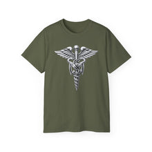Load image into Gallery viewer, Unisex Ultra Cotton Tee - Army Medical Service Corps (MS) Branch Insignia - 3D - Silver - Enhanced
