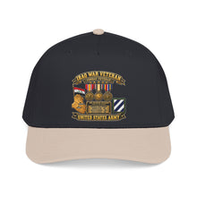 Load image into Gallery viewer, Mid Profile Baseball Cap - Army - Iraq War Veteran - Ribbon Bar - Map - SSI - 3rd Infantry Division - 3D - Enhanced
