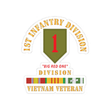 Load image into Gallery viewer, Kiss-Cut Stickers - Army - SSI - 1st Infantry Division - Big Red One - Vietnam Veteran w VN SVC Bar X 300

