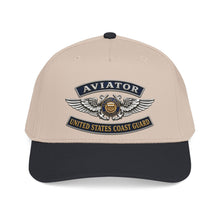 Load image into Gallery viewer, Mid Profile Baseball Cap - USCG - Aviator Badge - Auxiliary w txt - 3D - Enhanced
