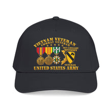 Load image into Gallery viewer, Mid Profile Baseball Cap - Army - Vietnam  Vet - w Medals - VN - 1st Cav Division - 3D - Enhanced
