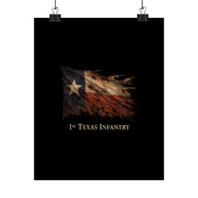 Load image into Gallery viewer, Matte Poster - 1st Texas Infantry in the cornfield - Tattered Texas pride in battle - Left
