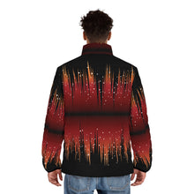 Load image into Gallery viewer, Men&#39;s Puffer Jacket (AOP) - Red Night Sky Full of Stars
