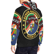 Load image into Gallery viewer, Men&#39;s All Over Print Hoodie (USA Size) (Model H13) - Ranger Regiment Veteran - Scroll - DUI
